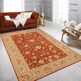 handmade Traditional Kafkaz Rust Beige Hand Knotted RECTANGLE 100% WOOL area rug 9 x 13